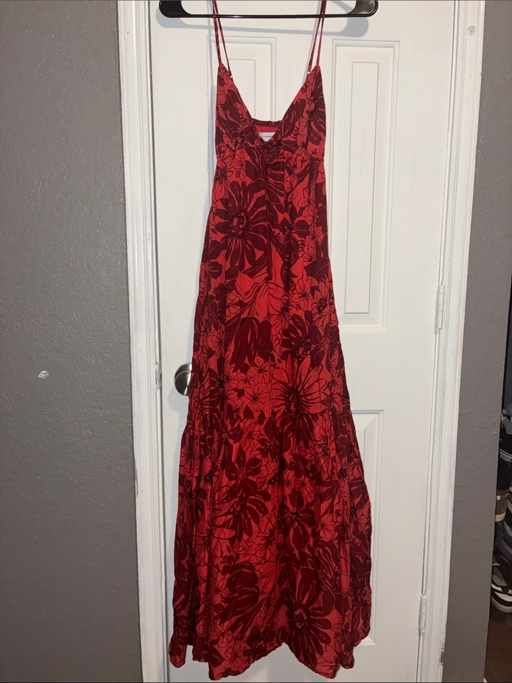 Faithfull the Brand  Tiered
Red Floral Maxi Dress tropical resort size 4 - Picture 3 of 5